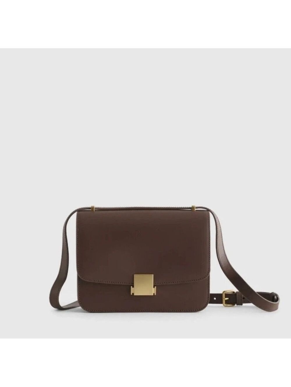 COPY - New Gorgeous Italian Leather Brown Box Shoulder Bag